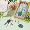 4Pcs 2 Style Monstera Leaf Alloy Enamel Pendant Keychain KEYC-CP0001-18-4
