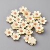 Opaque Resin Flower Cabochons LS-CRES-WH0010-053A-01-1