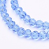 Faceted(32 Facets) Round Glass Beads Strands X-EGLA-J042-4mm-05-3