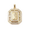 Brass Cubic Zirconia Pendants KK-Z050-32G-01-1