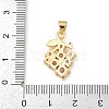 Brass Pave Cubic Zirconia Pendants KK-F919-28G-4