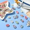 60Pcs 12 Styles Printed Natural Shell Beads BSHE-CJ0001-10-6