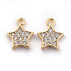 Brass Cubic Zirconia Charms X-KK-S348-439-2