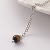 Platinum Tone Brass Tiger Eye Cone Hexagonal Pointed Dowsing Pendulums X-MAK-M015-01D-3