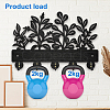 Wood & Iron Wall Mounted Hangers HJEW-WH0055-229-4
