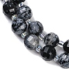 Natural Snowflake Obsidian Beads Strands G-G182-B35-03-4