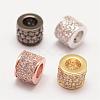 Brass Micro Pave Grade AAA Cubic Zirconia European Beads ZIRC-G090-54-NR-1