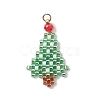 Christmas Themed Glass Seed Beaded Pendants PALLOY-MZ00868-02-1