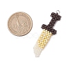 Glass Seed Beaded Broadsword Shape Pendants PALLOY-MZ00543-2
