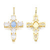 Brass Micro Pave Clear Cubic Zirconia Pendants KK-N227-108C-1
