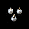 Round Acrylic Pearl Charms KK-E670-01G-1