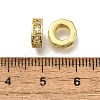 Brass Micro Pave Clear Cubic Zirconia European Beads ZIRC-I070-091G-2