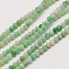 Natural Gemstone Green Spot Jasper Round Beads Strands X-G-A130-2mm-07-1
