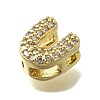 Brass Micro Pave Cubic Zirconia Letter Multi-Strand Links KK-D295-32G-21-2