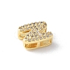 Brass Micro Pave Clear Cubic Zirconia Initial Multi-strand Links KK-S520-01G-14-2