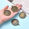 Tibetan Style Flat Round Alloy Big Pendant Cabochon Settings X-TIBEP-Q049-09AB-NR-4