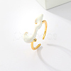 Cloud Shape Real 18K Gold Plated Brass Micro Pave Cubic Zirconia Open Cuff Rings KX3532-3-1