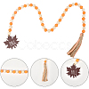 Round Wooden Beaded Autumn Decoration AJEW-WH20019-60-5
