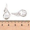 Wing Real Platinum Plated Brass Cubic Zirconia Pendants ZIRC-R014-11-2