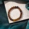 Natural Dyed & Heated Chalcedony Imitation Dragon Veins Agate Beaded Stretch Bracelets for Women Men BJEW-F483-01-1-1