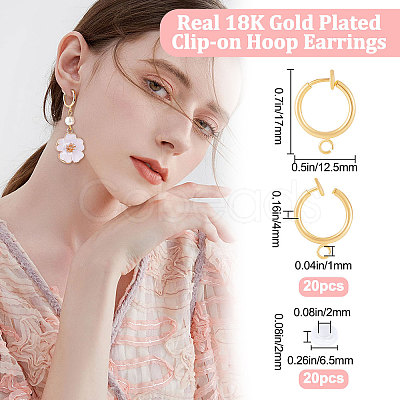 20Pcs Brass Clip-on Earring Findings KK-BBC0004-84-1