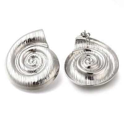 304 Stainless Steel Conch Stud Earrings EJEW-I312-10P-1