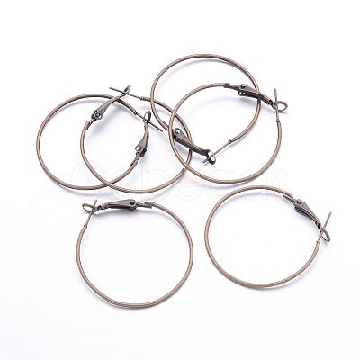 Antique Bronze Wine Glass Charm Ring Iron Hoop Earrings X-E220-NFAB-1