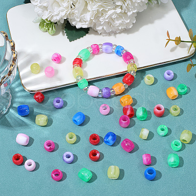 320Pcs 16 Colors  Acrylic European Beads MACR-PA0001-75-1