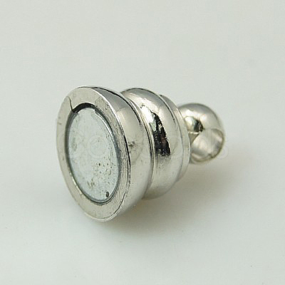 Brass Magnetic Clasps with Loops KK-G079-N-1