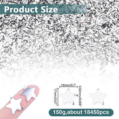 150g PET Plastic Star Confetti DIY-HY0003-66B-1