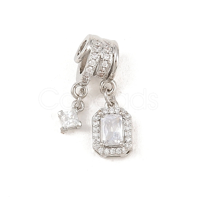 Brass Micro Pave Cubic Zirconia Pendants KK-Z151-17P-1