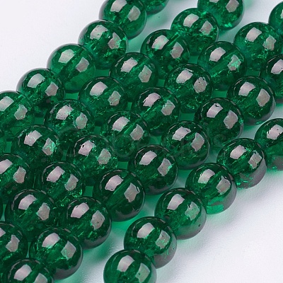 Spray Painted Crackle Glass Beads Strands CCG-Q001-6mm-17-1
