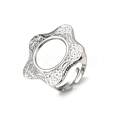 304 Stainless Steel Cuff Ring Components STAS-P403-02P-1