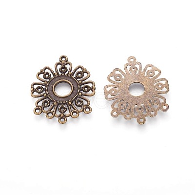 Tibetan Style Alloy Connector Cabochon Settings X-EA541Y-AB-1