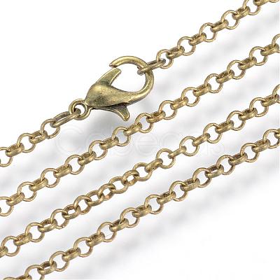 Iron Rolo Chains Necklace Making MAK-R017-60cm-AB-1
