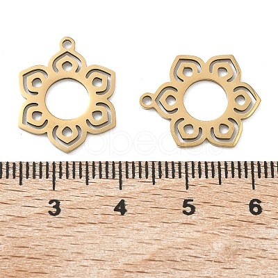 Hollow 201 Stainless Steel Pendants STAS-F337-10B-G-1