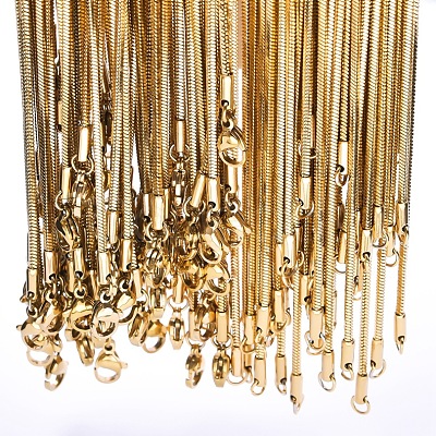 1.5mm 304 Stainless Steel Square Snake Chain Necklaces TW4888-1-1