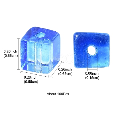100Pcs Baking Paint Transparent Glass Beads DGLA-YW0001-35D-1