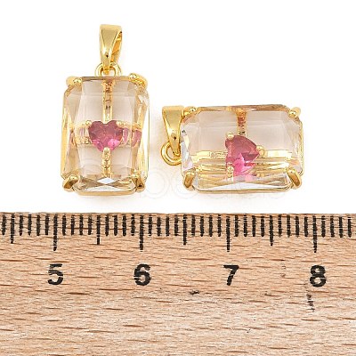 Brass Micro Pave Cubic Zirconia Pendants KK-I475-03G-02-1