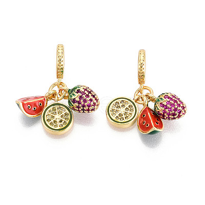 Brass Micro Pave Cubic Zirconia Pendants X-KK-N271-04G-1