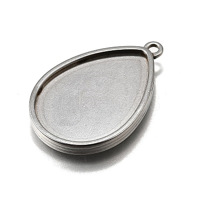 304 Stainless Steel Pendant Cabochon Settings STAS-S181-02P-A-1