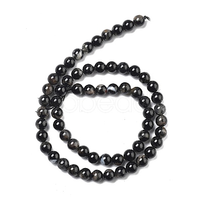Natural Black Tourmaline Beads Strands X-G-Q031-A01-6mm-1