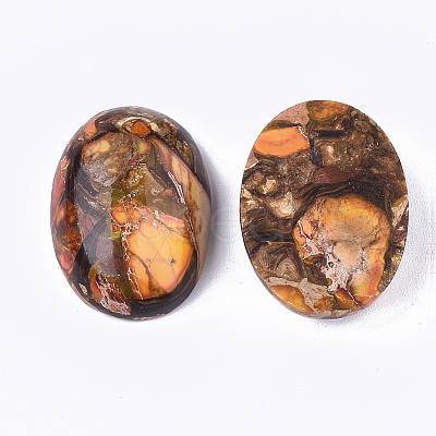 Assembled Synthetic Imperial Jasper and Bronzite Cabochons X-G-S329-080H-1