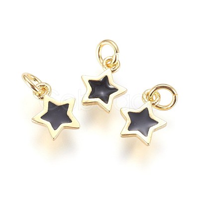 Enamel Brass Charms KK-G364-18G-02-1