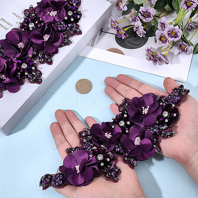 Polyester & Rhinestone Costume Accessories PATC-WH0003-57A-1