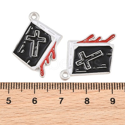 Alloy with Black Enamel Pendants AL-CBA2919-02P-12-1