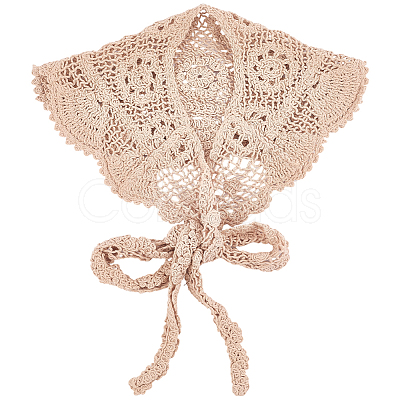 Polyester Knitted Triangle Headscarf AJEW-WH20072-69A-1