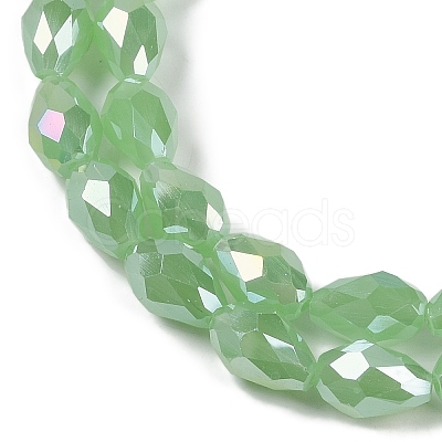 Opaque Solid Color Electroplate Glass Beads Strands EGLA-N013-J8mm-B04-1