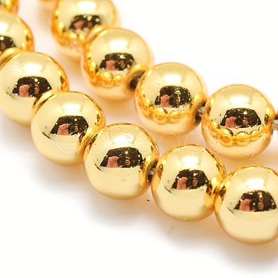 Electroplate Non-magnetic Synthetic Hematite Beads Strands G-L485-01G-G-1