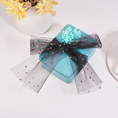 Heart Glitter Sequin Deco Mesh Ribbons OCOR-BC0007-27-1